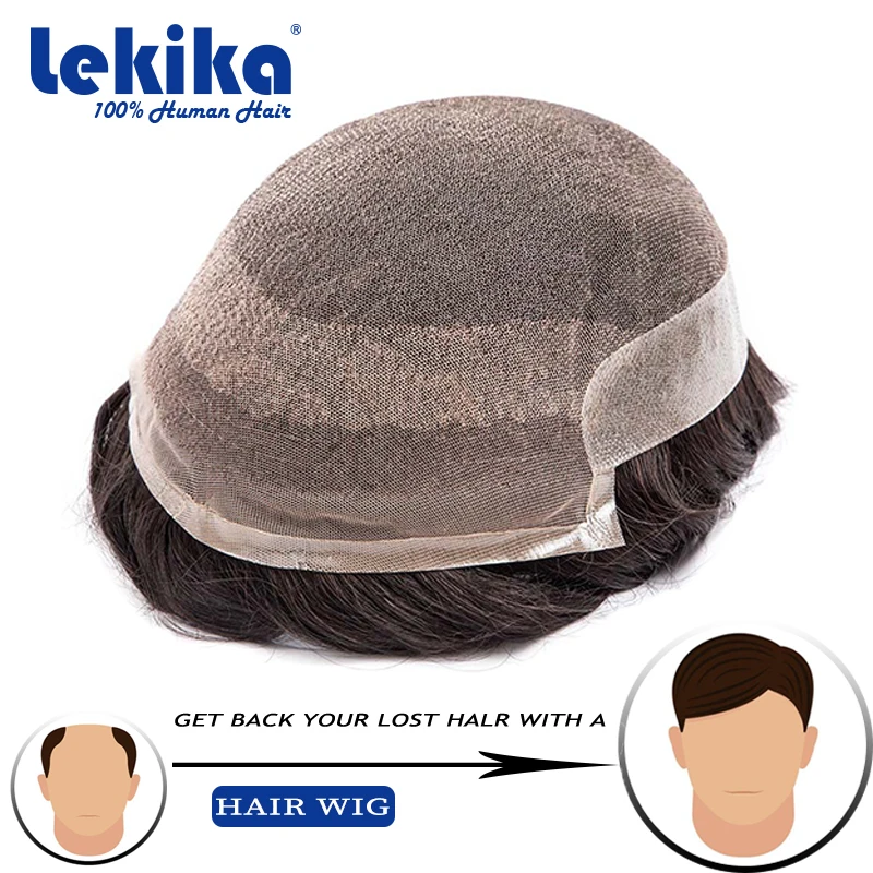 جديد OCT الشعر المستعار رقيقة جدا نسج على شكل شعر إنسان لينة بولي PU شعر مستعار للرجال الدانتيل الباروكات خصلات الشعر المستعار الإنسان مريحة الذكور الشعر الاصطناعية 6 ''وحدة #1