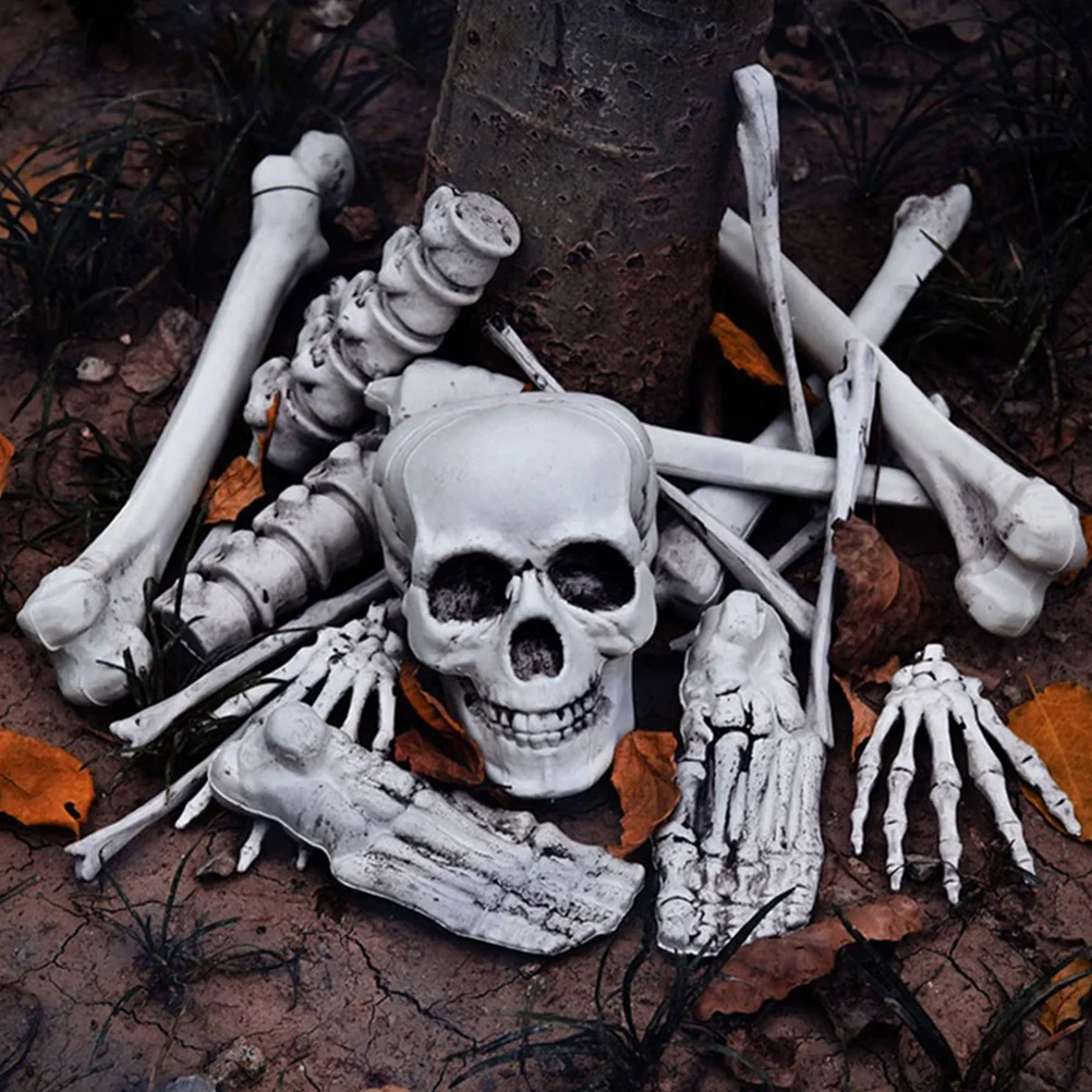 

28 Pieces Haunted House Decoration Bones Halloween for Small Skull Prop