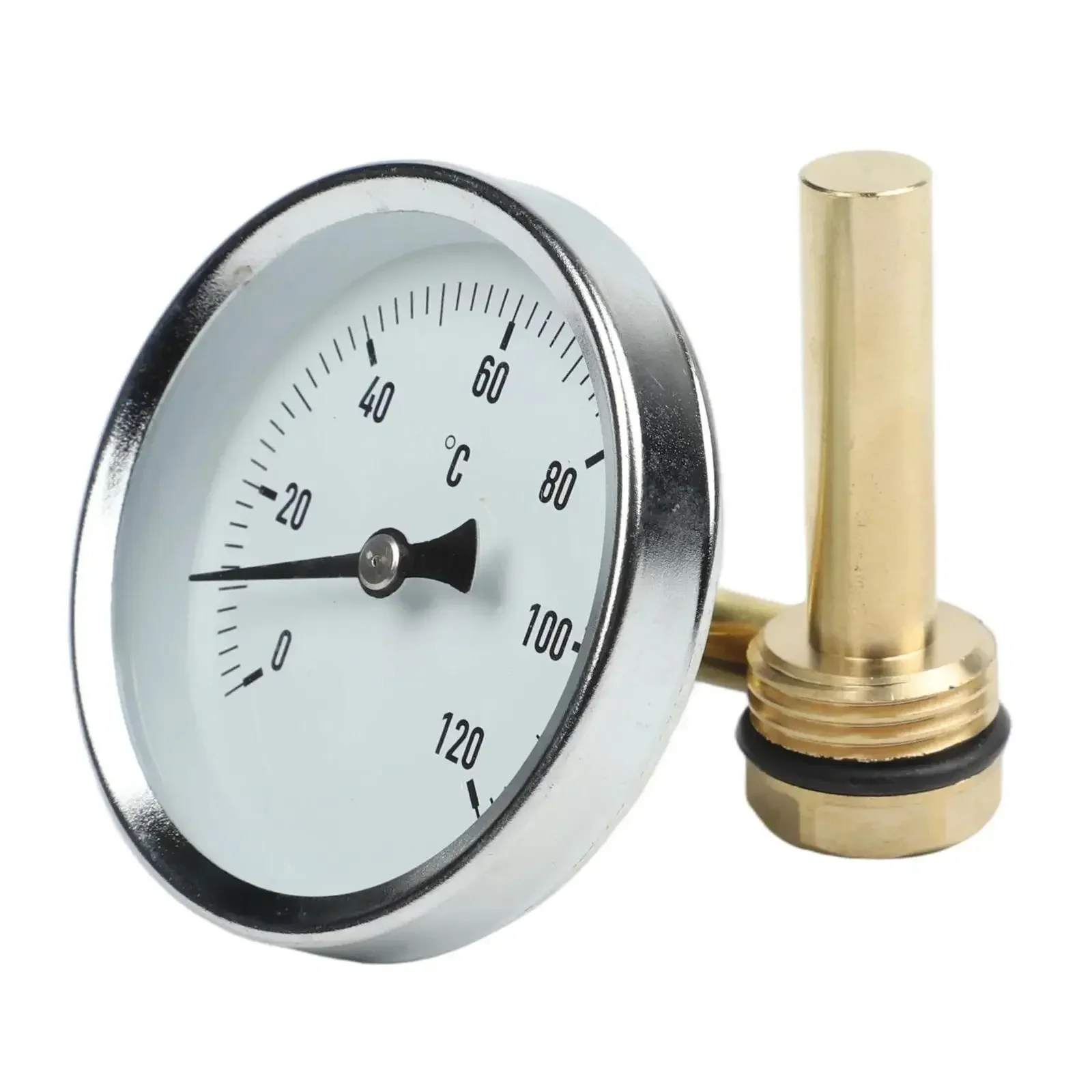 Indoor Heating Water Temperature Meter Thermometer With Brass Sleeve Silver Gold 8*50mm Thermometer Rod Easy Reading