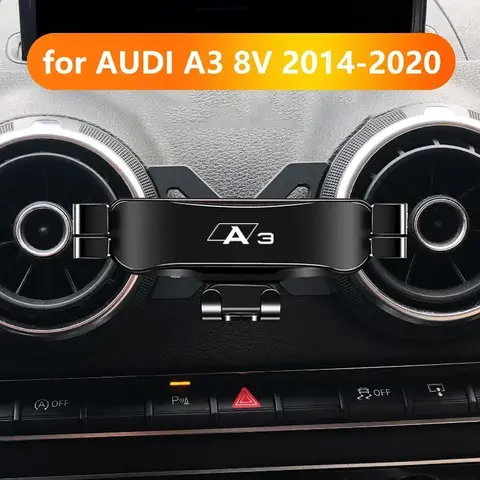 ผู้ถือโทรศัพท์มือถือรถยนต์สําหรับ Audi A3 S3 8V 2014-2020 Air Vent Mounts ขาตั้ง GPS แรงโน้มถ่วง Bracket รถอุปกรณ์เสริม