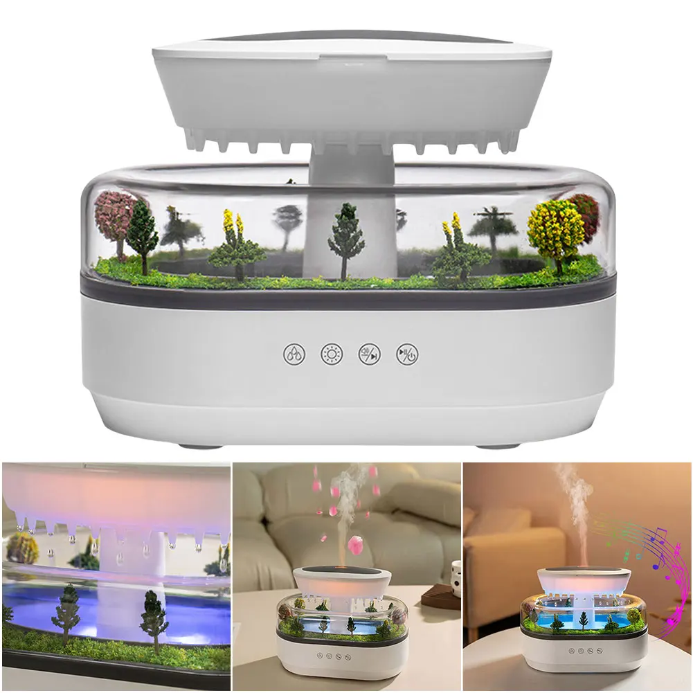 Rain Cloud Cool Mist Humidifier Water Drip Micro Landscape Aromatherapy Diffuser Air Diffuser Humidifier for Bedroom Home Office