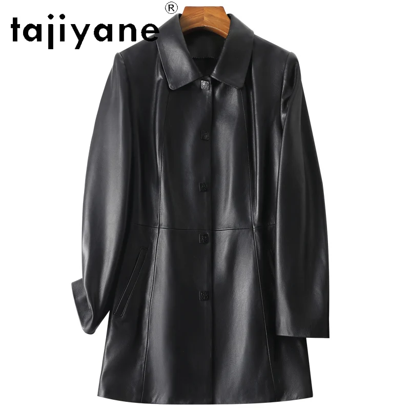 سترة من الجلد الطبيعي من TAJIYANE معاطف نسائية عالية الجودة من جلد الغنم سترات أنيقة من الجلد الحقيقي لخريف 2025 ملابس نسائية 가dechı켓 gio자