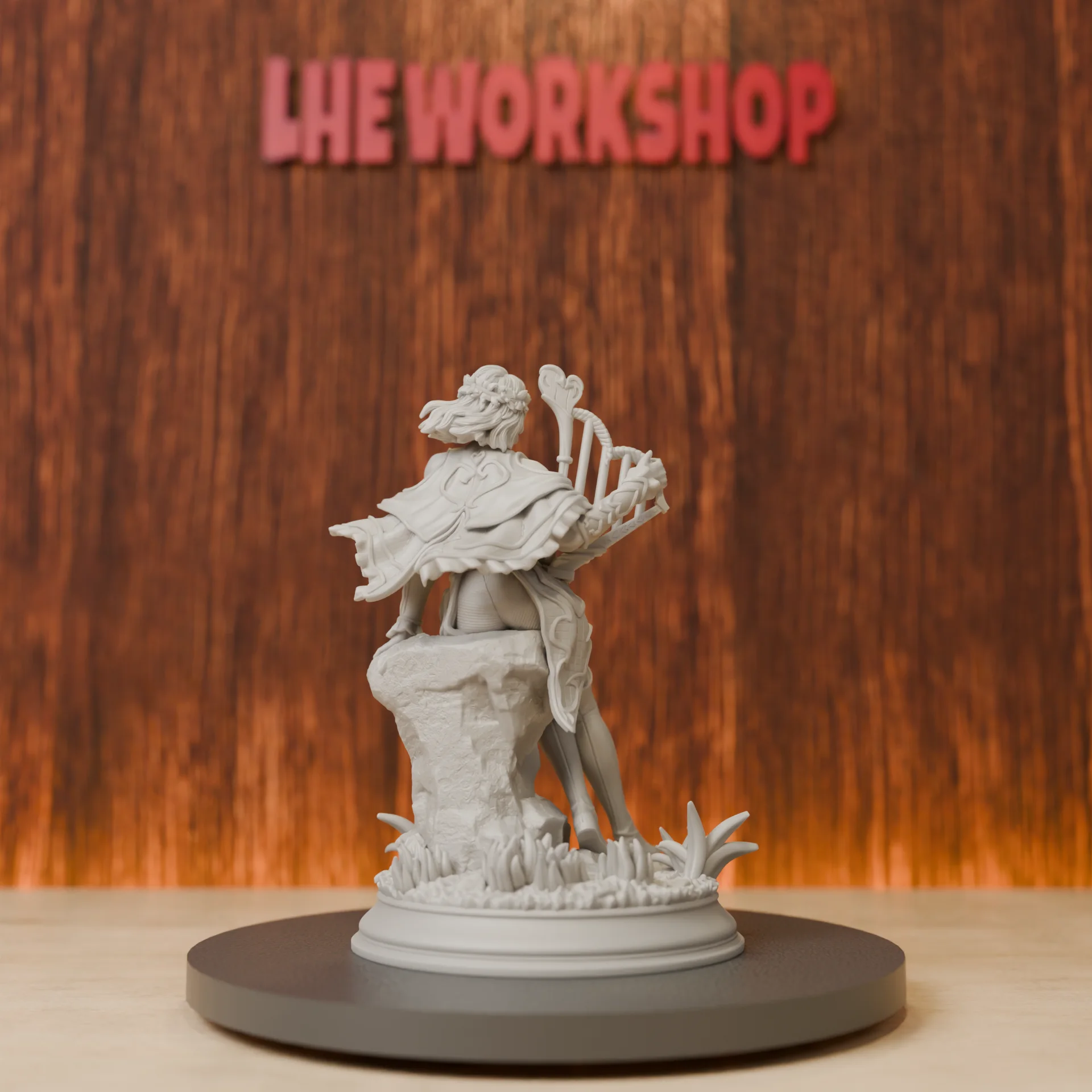 Bard of Hearts Miniatures | 28mm-75mm | Resin 3D Printed DND Pathfinder Mini | Unpainted Grey