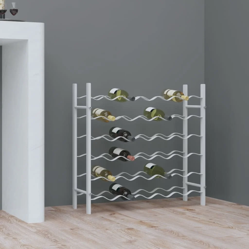 

vidaXL Wine Rack for 36 Bottles White Metal Bar utensils/baskets/racks