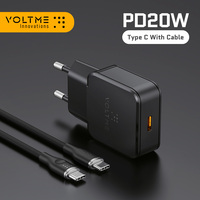 VOLTME PD20W GaN Charger Ultrathin Fast USB C Charger USB C PD3.0 QC3.0 Quick Charging For iPhone 16 15 14 Mobile Phone Charger