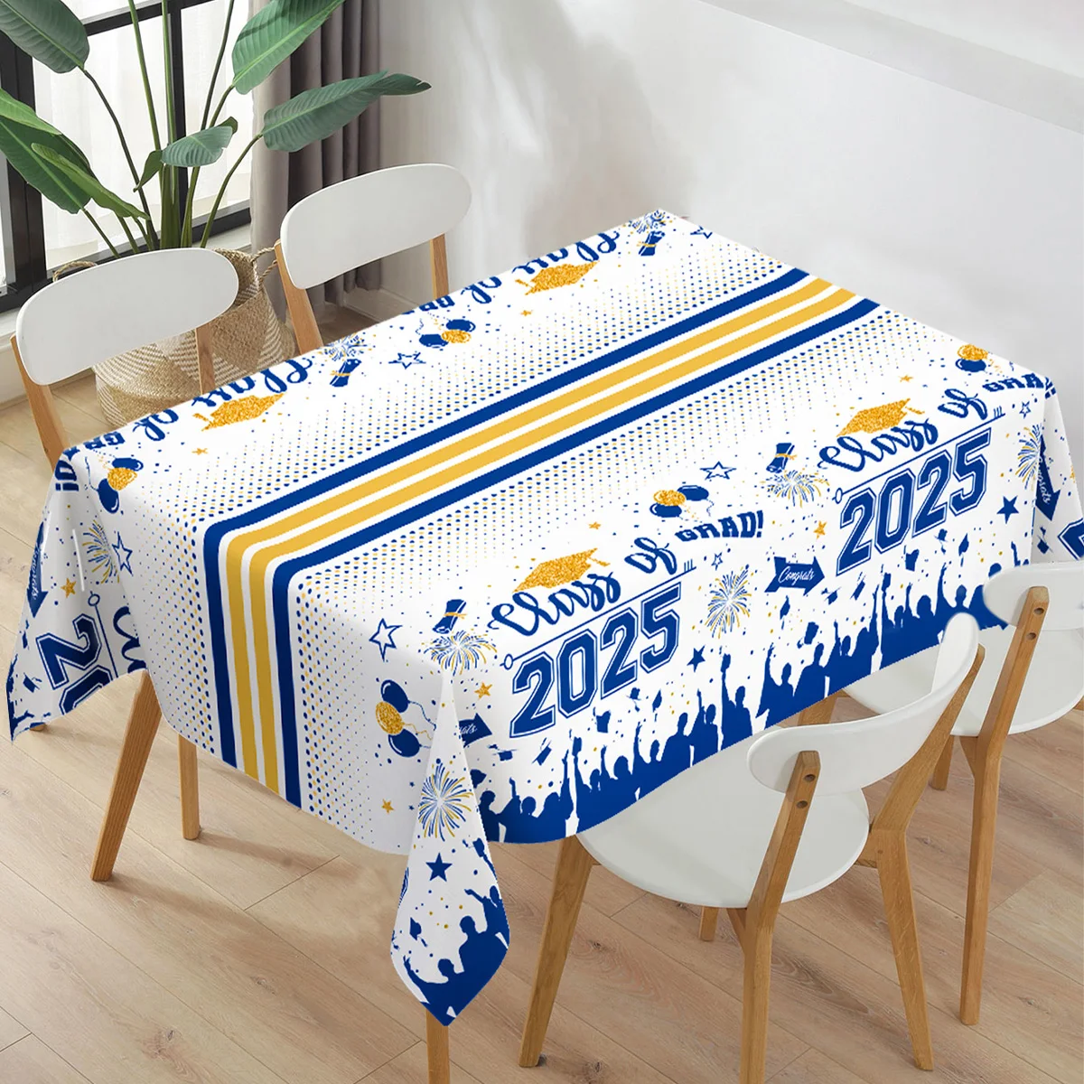 Graduation Tablecloth Party Decorations Class of 2025 Congrats Grad Table Cloth Cover Congratulate Graduation Party Supplies