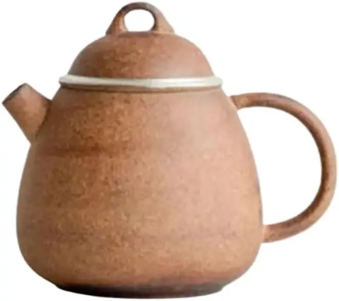 135ml Handmade Silver Art Teapot Ancient Rocky Earth Large Tribute Egg Shaped with Infuser for Tea Brewing