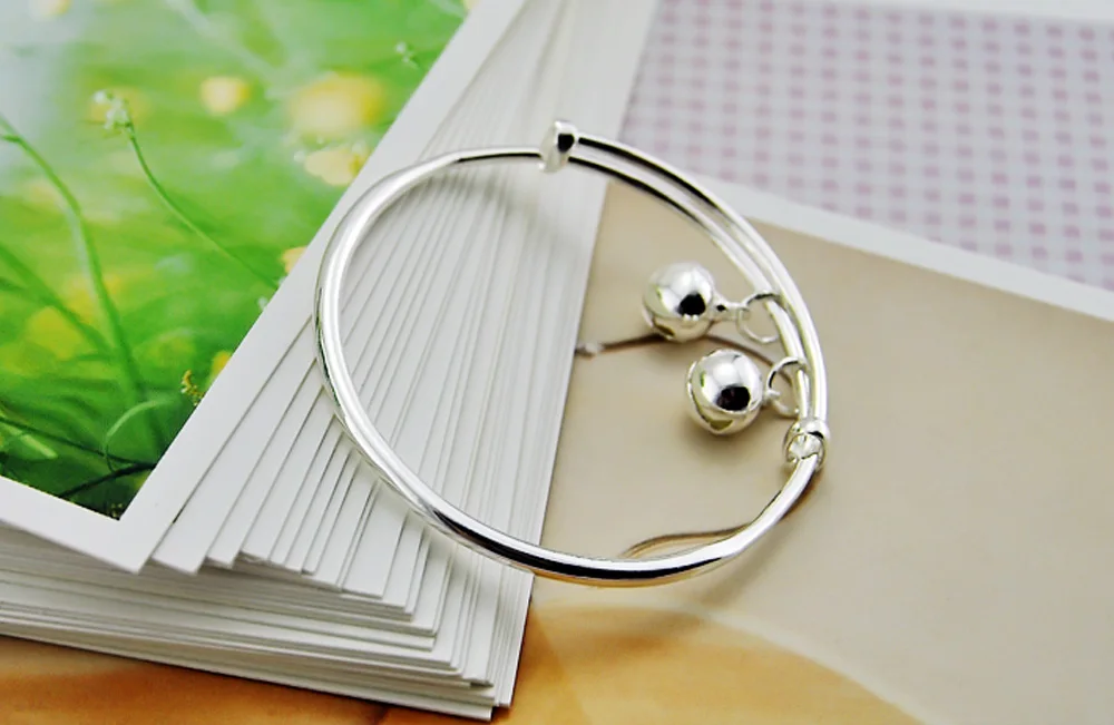 Baby Bracelet 925 Jewelry silver Bell Bracelet & Bangle Femme Custom Jewelry  Charm Bracelet For Child BFF image 4
