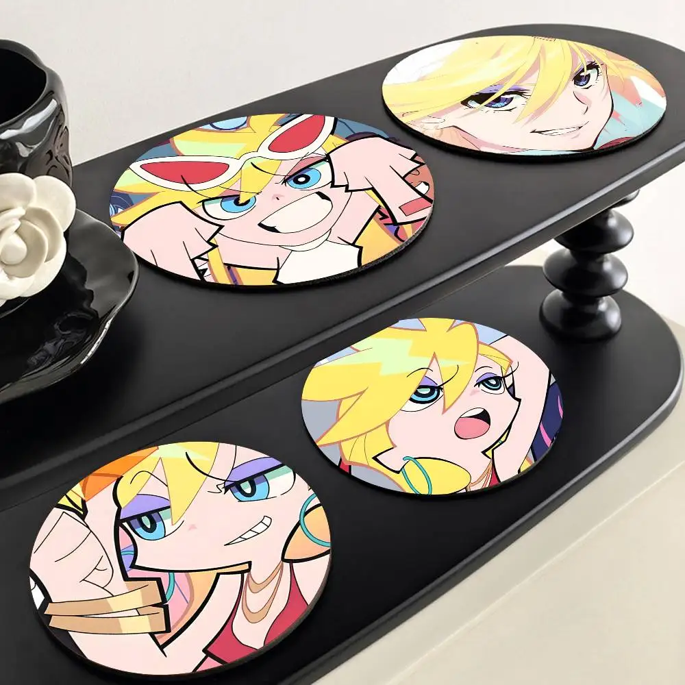 1pc Panty Stocking PaSwG PSG Wooden Coaster Colour Printing Cup Mat Home Desk Decoration Gifts view 5