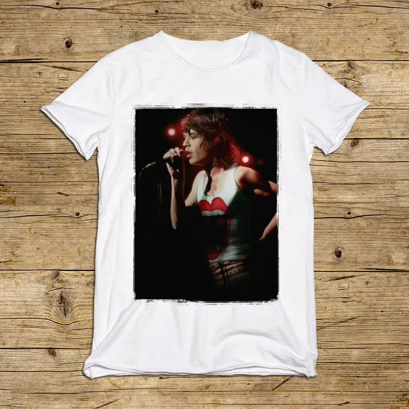Mick Jagger, cantante principal de The Rolling Stones, camisetas de algodón con estampado informal americano de manga corta para hombres y mujeres