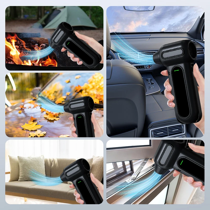 【Fast Delivery】Electric Air Duster Air Blower 150000RPM Super Power Turbo Fan Rechargeable 3-Gear Brushless Motor For Car/PC/Hom