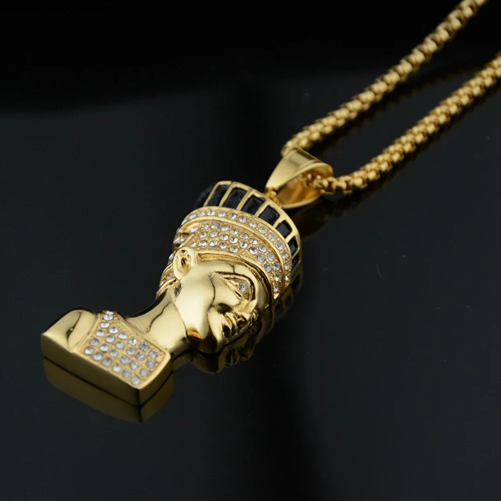 

Ancient Egypt Pharaoh Head Pendant Gold Color Stainless Steel Iced Out Chains Egyptian Necklace For Men/Women Jewelry Gift 2025