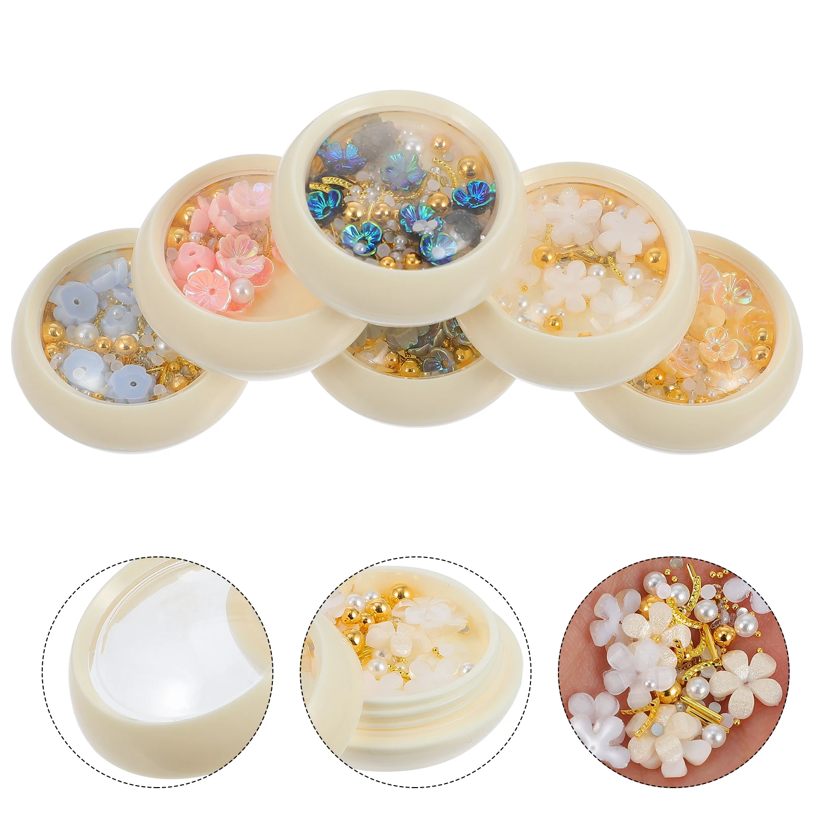 

6pcs 3D Charms Resin Decorations Art Jewelry For Manicure Diy Phone Craft Accessories Nail Art Decor