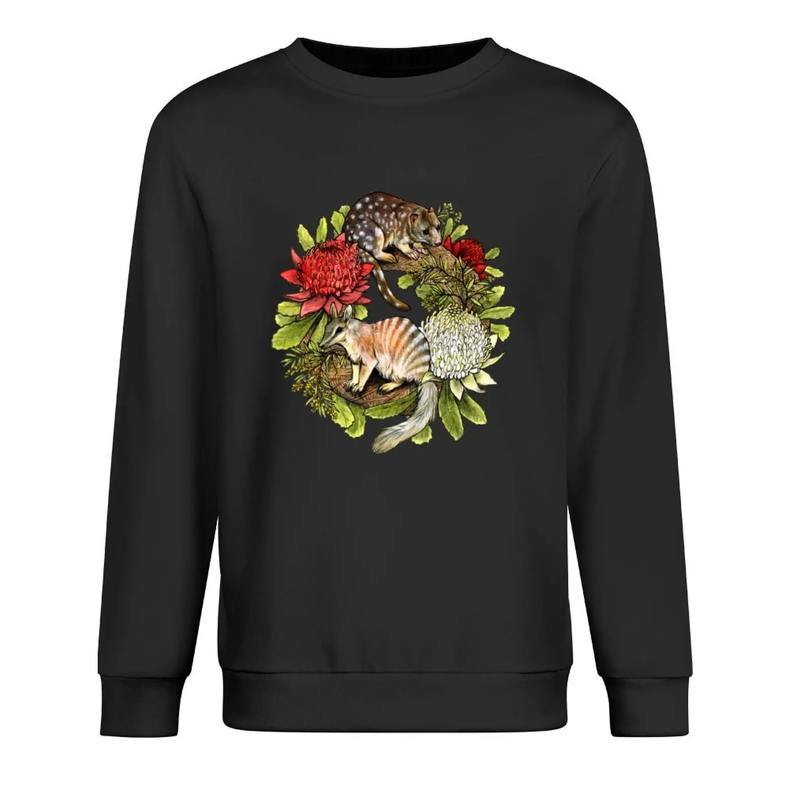 

Quoll and Numbat Australian Christmas Wreath Pullover tracksuits male clothes tracksuit men's clothes sweatshirt for men