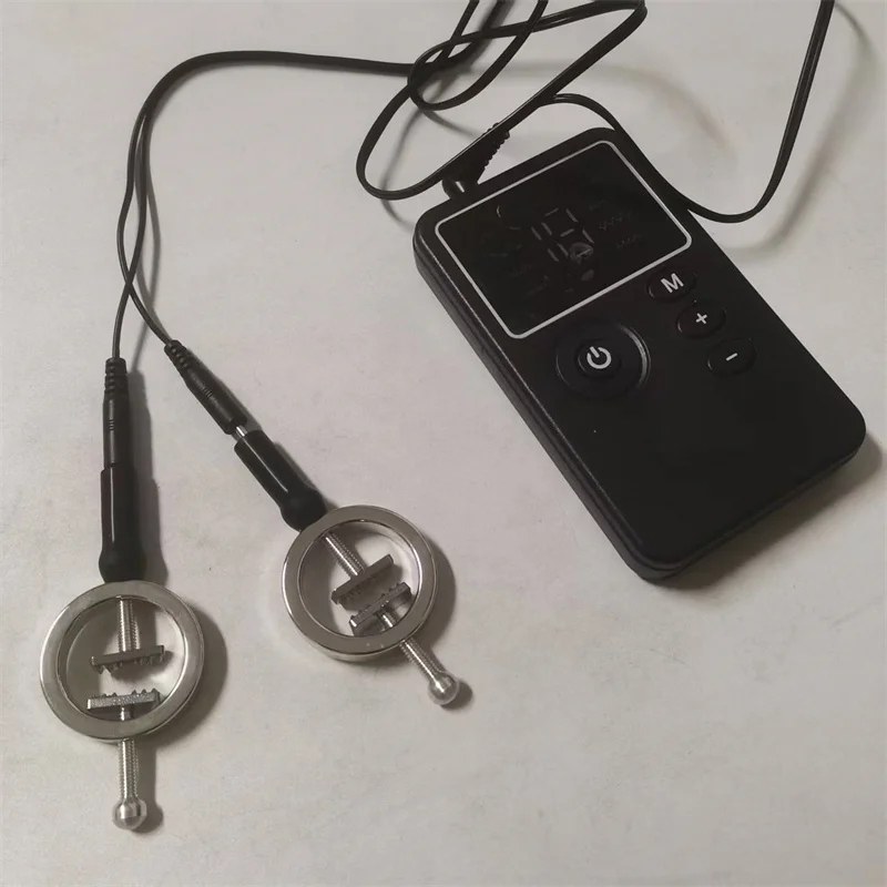 Metal Nipples Clips 8 Modes Electric Shock Breast Clamps Stimulation Massage Adult Games Sex Toys for Women Couples Flirting - view 4