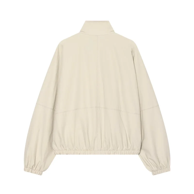 2026 Herbst Neue Damen Gestreifte Jacke im Designer-Stil mit Stehkragen, Langarm, Elastisch, Lässig, Schick, Minimalistisch, Oberbekleidung – Detail 8