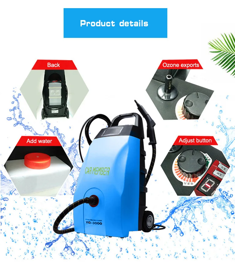 Dry and wet adjustment car high temperature steam ozone integrated car wash machine