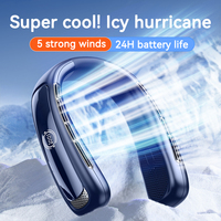 2025 N50 Hanging Neck Fan Portable Bladeless Mini USB Rechargeable Mute LED Digital Display Electric Fan Summer Air Cooler New
