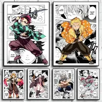 Canvas Paintings Wall Art Japan Movie Anime Posters Demon Slayer Anajiro Inosuke Comics Kids Bedroom Home Decor Frameless