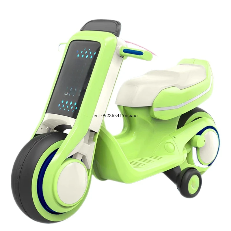 Two-seater Children's Electric Motorcycle Can Seat Double Babies Over 3 Years Old Large Charging Toy Car Tricycle for Kids