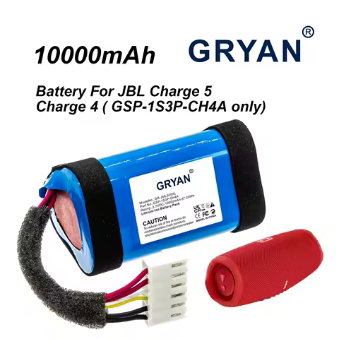 GRYAN 10000mAh Speaker Battery For JBL Charge 5 GSP-1S3P-CH4A 1AA011NA IAA011NA IBA077NA ICA086NA GSP-1S3P-CH4D