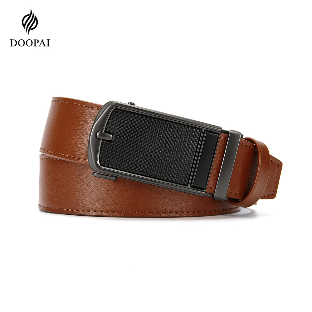 

DOOPAI мужской кожаный ремень высокого качества с пряжкой, джинсы из коровьей кожи, повседневные ремни, деловой ковбойский мужской ремень с автоматической пряжкой для женщин