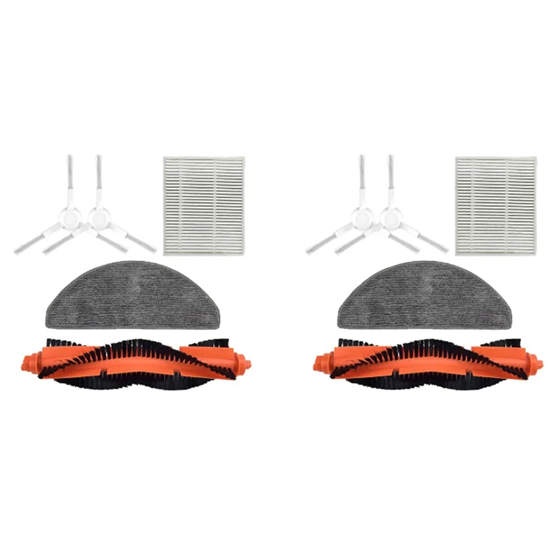 

2 комплекта замены для робота-пылесоса Xiaomi E10 E12 B112, подметальная машина, основная боковая щетка, фильтр Hepa, швабра, тряпки, запасные части