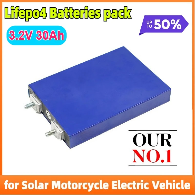 3.2V 30Ah Lifepo4 Batteries 4S 12.8V 30ah 3C 5C Lithium Iron Phosphate Battery Pack for Solar Motorcycle Electric Vehicle