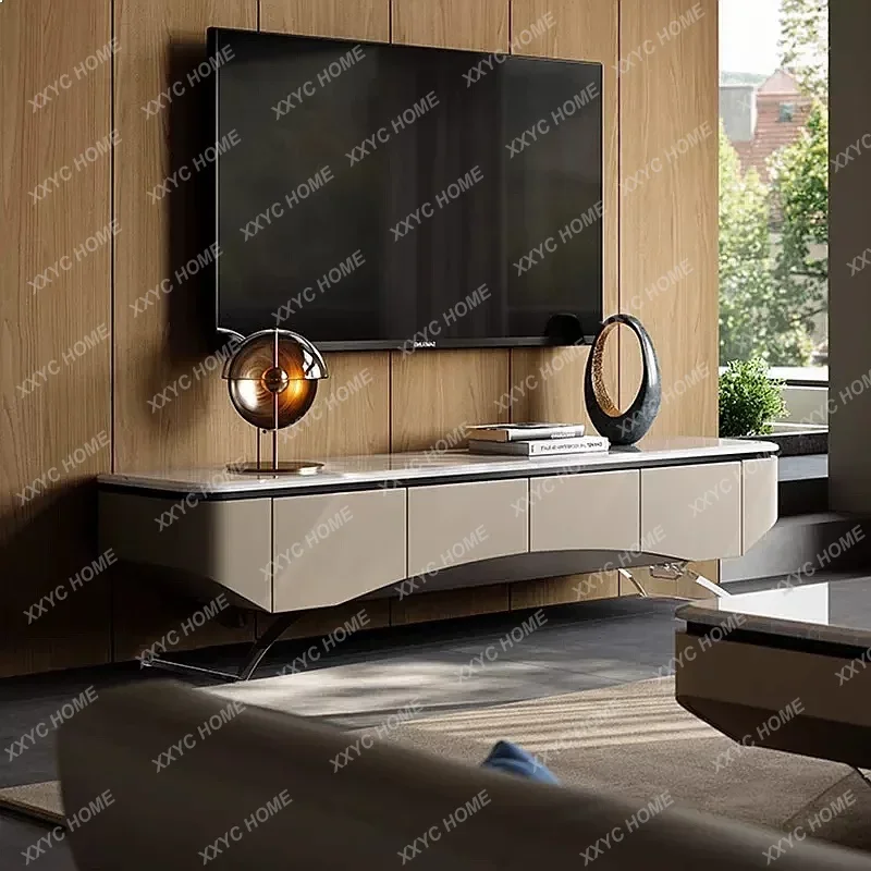 XXNatural Marble Slab TV Stand Modern Simple Small Apartment Living Room Home Villa Minimalist