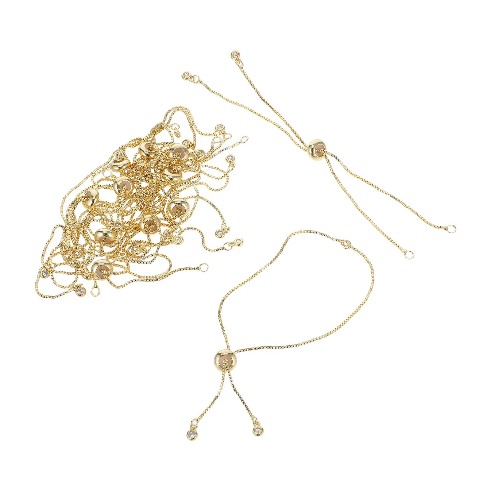 

12Pcs Adjustable Slider Bracelets Copper Extender Chains Minimalist Simple Jewelry for Women Adjustable Bracelet Making Kit
