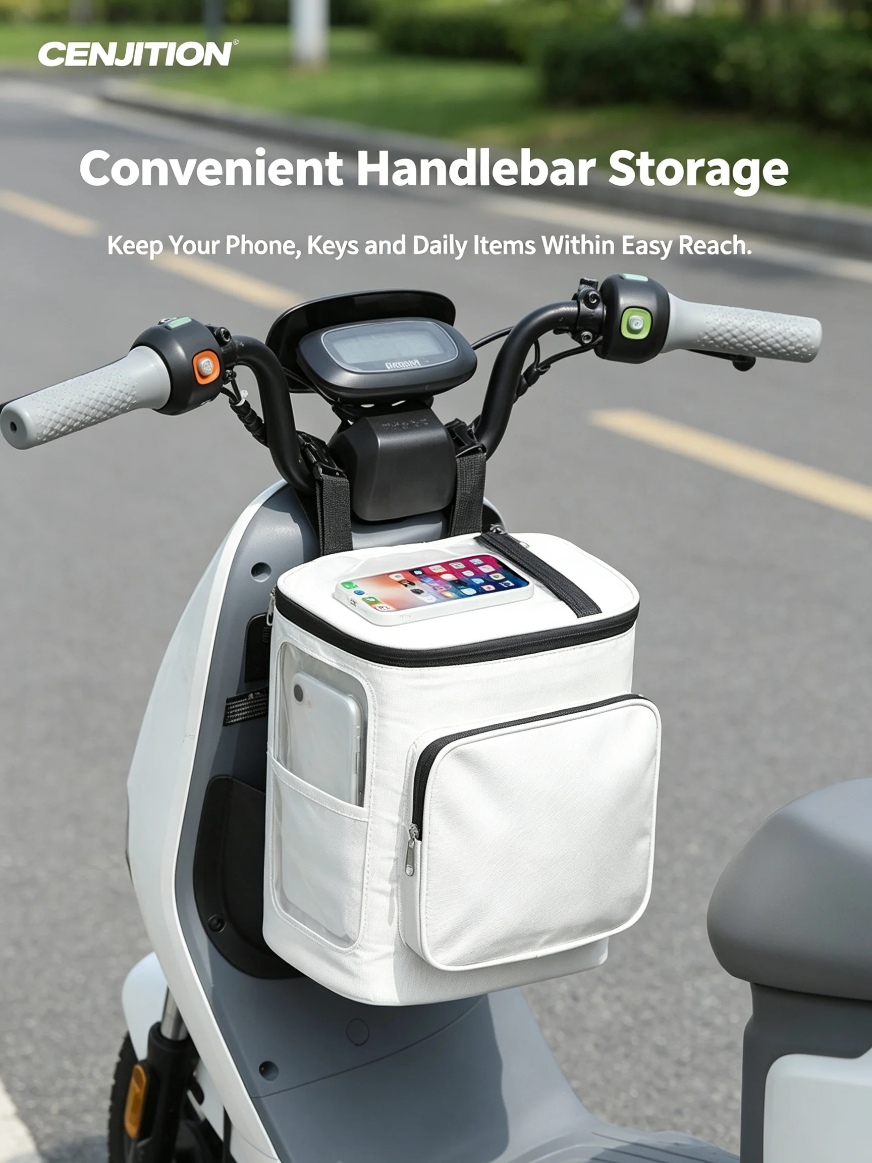 AliExpress NONE CENJITION Large Waterproof Electric Bike Helmet Hanging Bag Front Pocket Storage Hanging Bag Artifact Raincoat Covering Bag