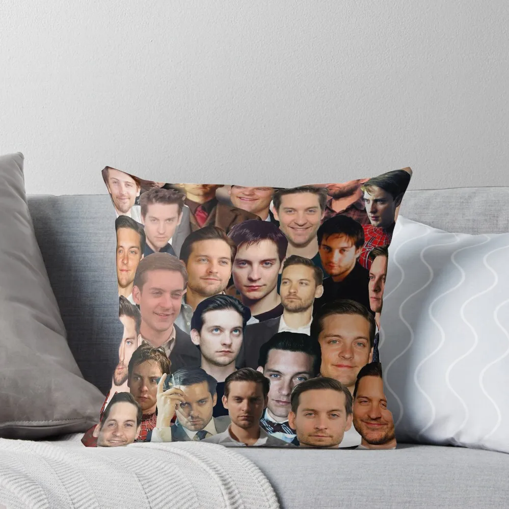 Tobey Maguire Photo Collage Throw Pillow ornamental pillows luxury decor Luxury Living Room Decorative Cushions pillow