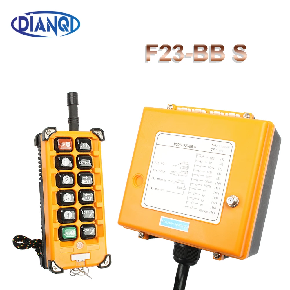 

Industrial Wireless Radio remote controller switch 1receiver+ 1transmitter speed control Hoist Crane Control Lift Crane F23-BB