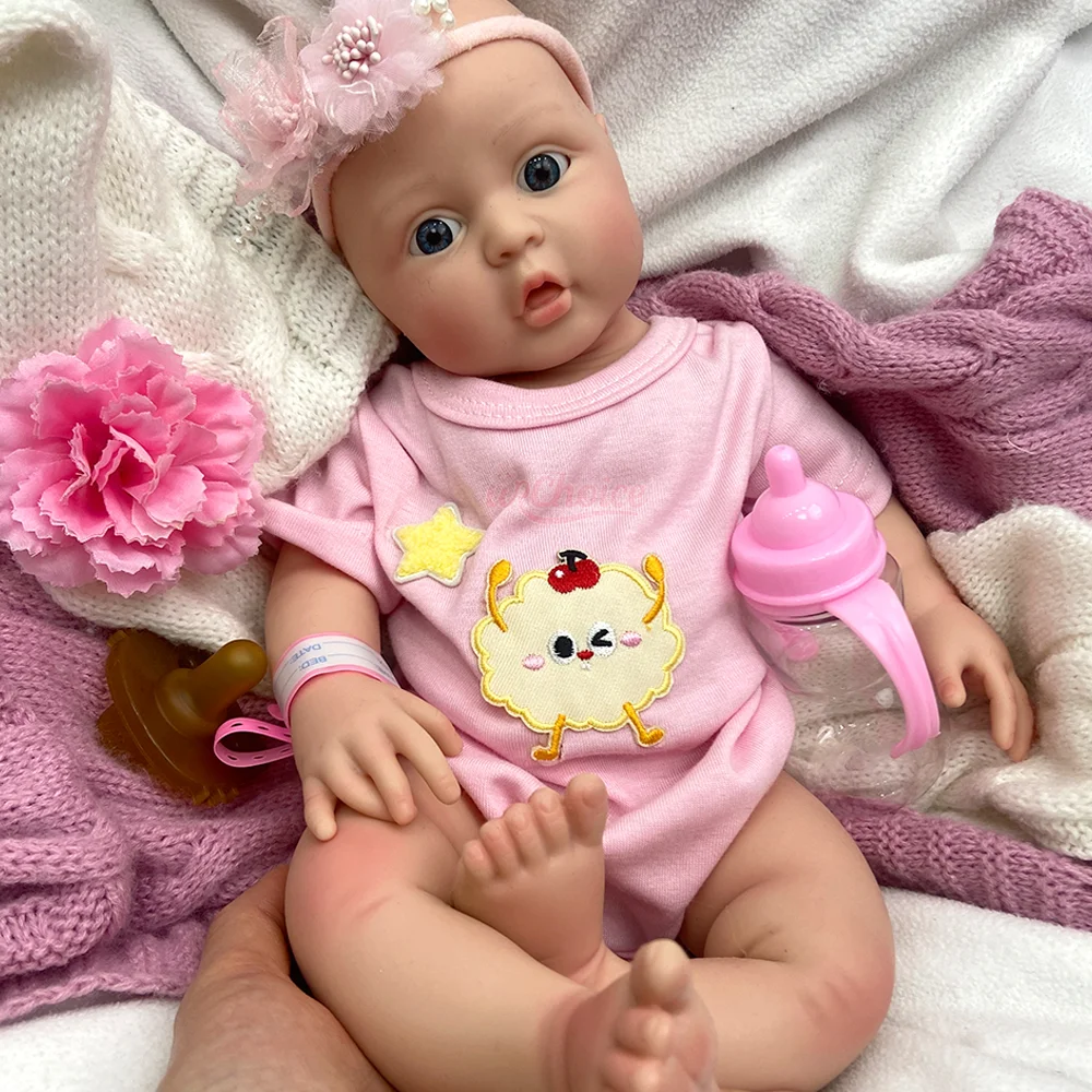 17インチ全身シリコン製リボーンドール女の子、洗えるシリコン製リボーンドール、リアルなソフトハンドメイド新生児人形、コレクターギフトに最適