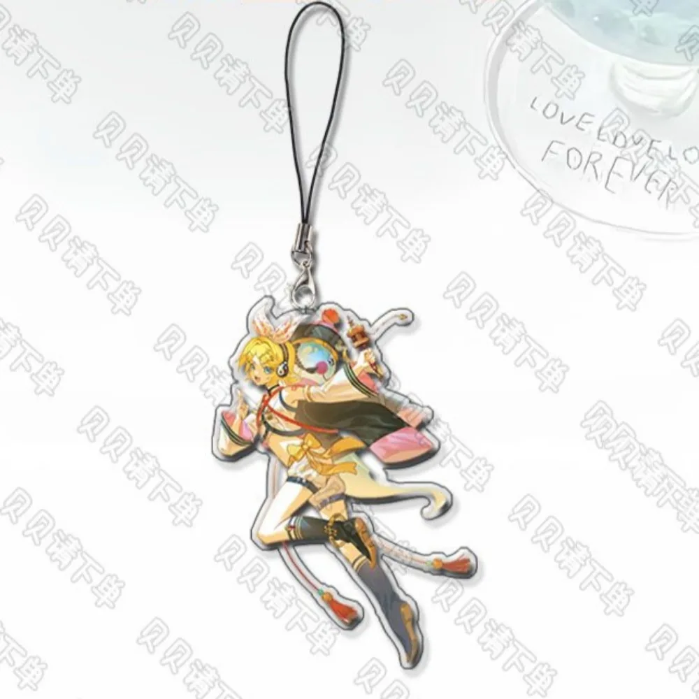 Piapro Personaggi Catena per telefono Kagamine Len Anime Periferico Cartoon Q Versione Ciondolo per cellulare Un ciondolo per borsa