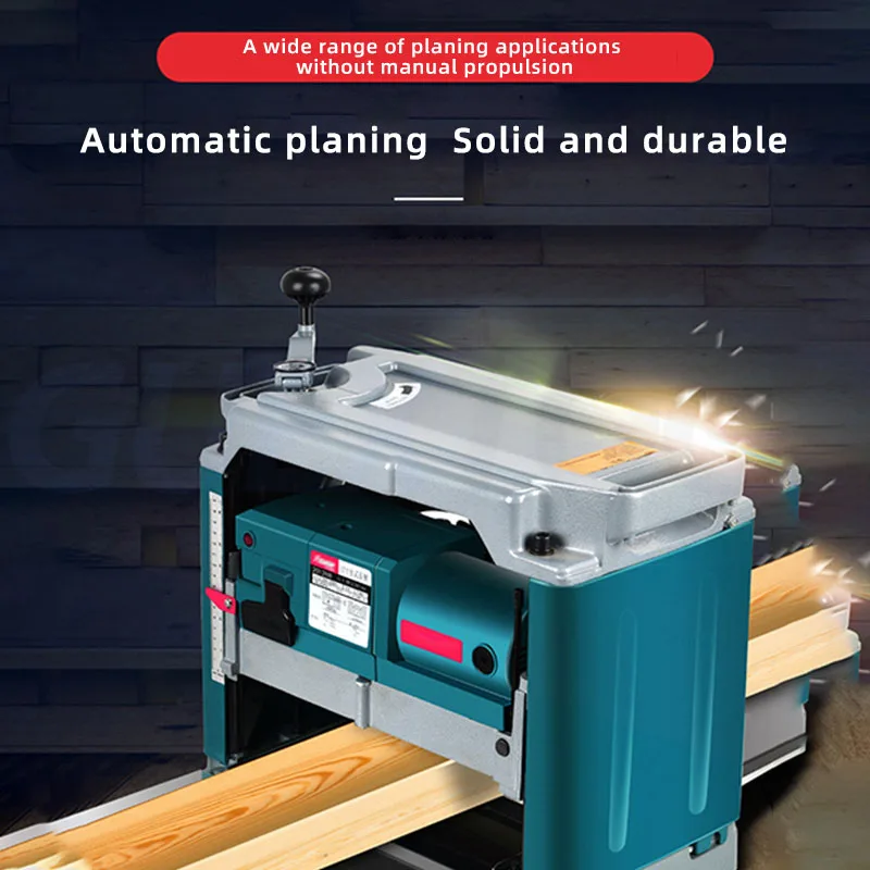 Electric Woodworking Planer Fully Automatic And Precise Planing 1850W Planing Machine Non Manual Push Pressure thicknesser 220V