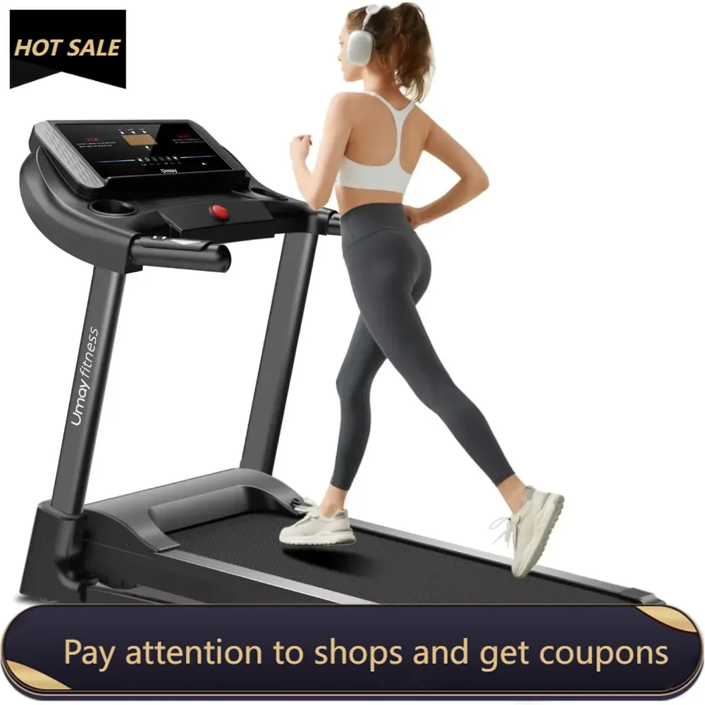 

Fitness Home Auto-Folding Incline Treadmill with Pulse Sensors, 3.0 HP Quiet Brushless, 8.7 MPH, 300 lbs Capacity Freight free