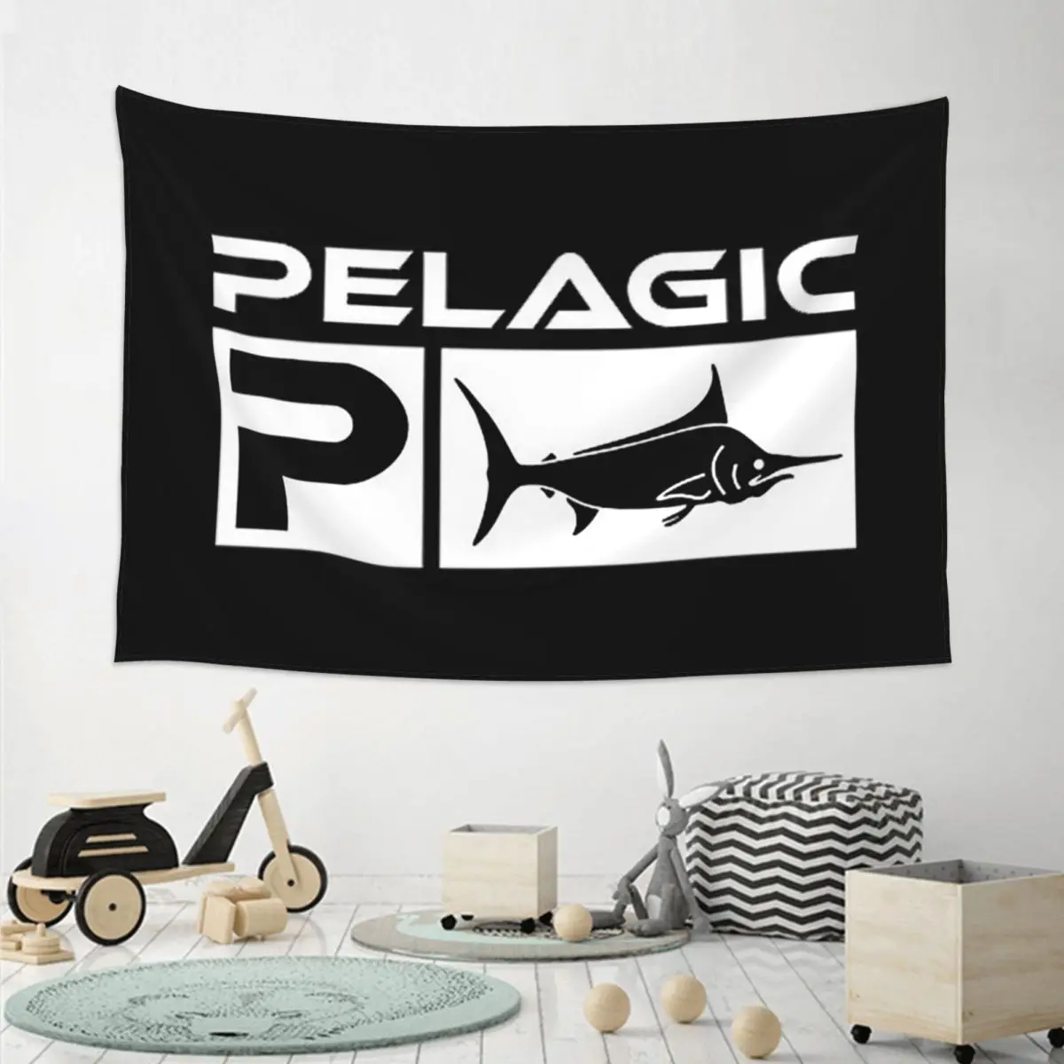 Pelagic Fisher Fishing Tapestry Funny Wall Hanging Aesthetic Home Decor Tapestries for Living Room Bedroom Dorm Room