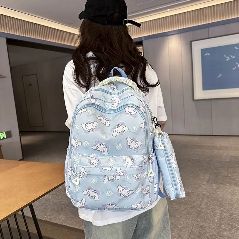 Japanese School Bag for Elementary and Middle School Student with Pen Bag Kawaii Hello Kitty Kuromi Printing Lightweight