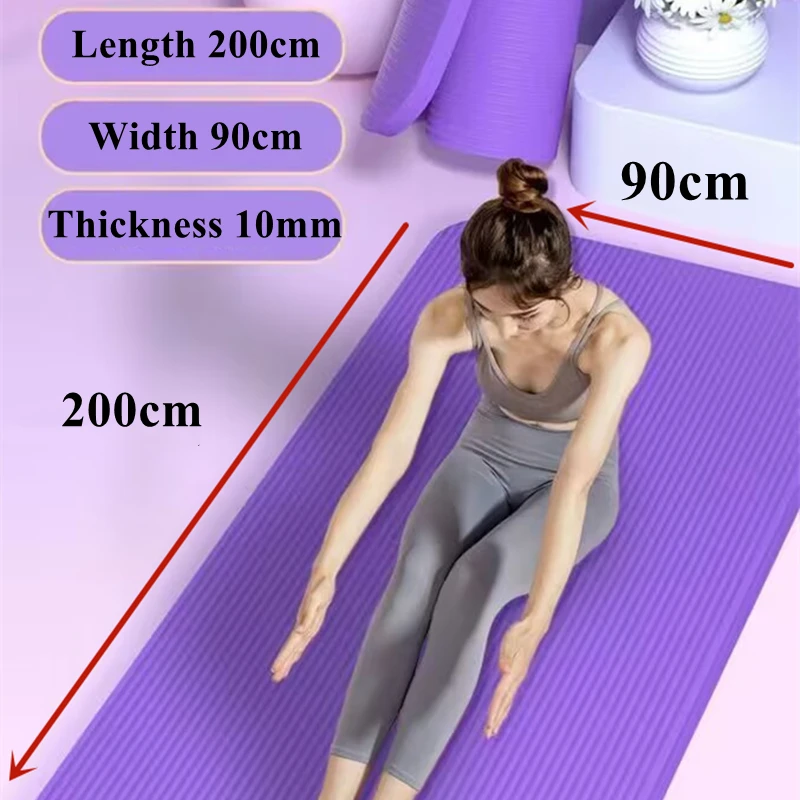 

Outdoor Non-Slip 200x90/80cm Exercise Gym Fitness Workout 10mm Thick NBR Yoga Mat Moisture-proof Durable Camping Picnic Mat