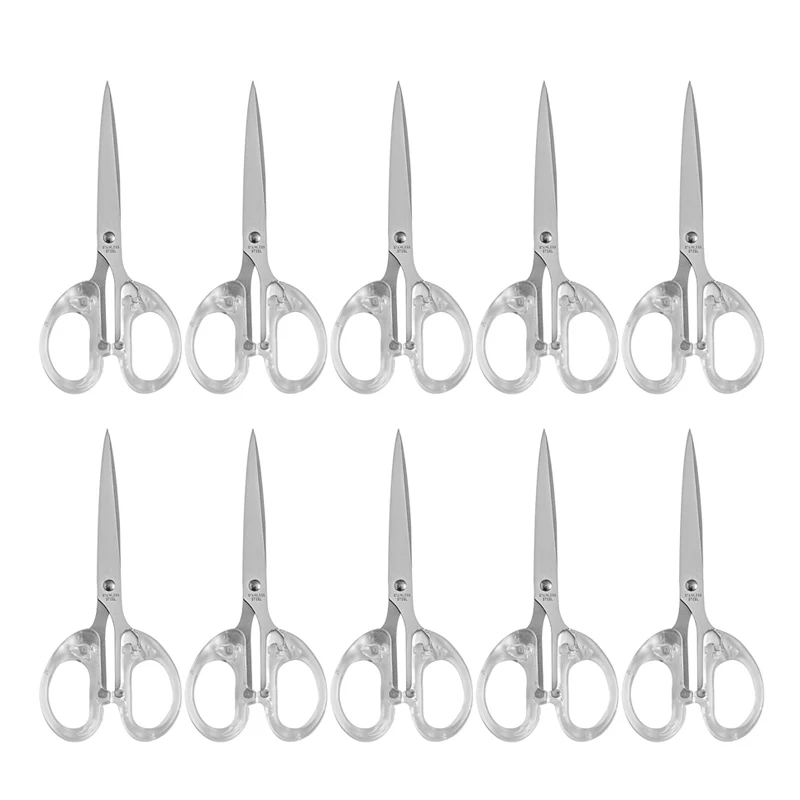 10Pcs INS Style Transparent Scissors Cutting Scissors Scrapbooking Journal Material Cutter Student School Office Supplies