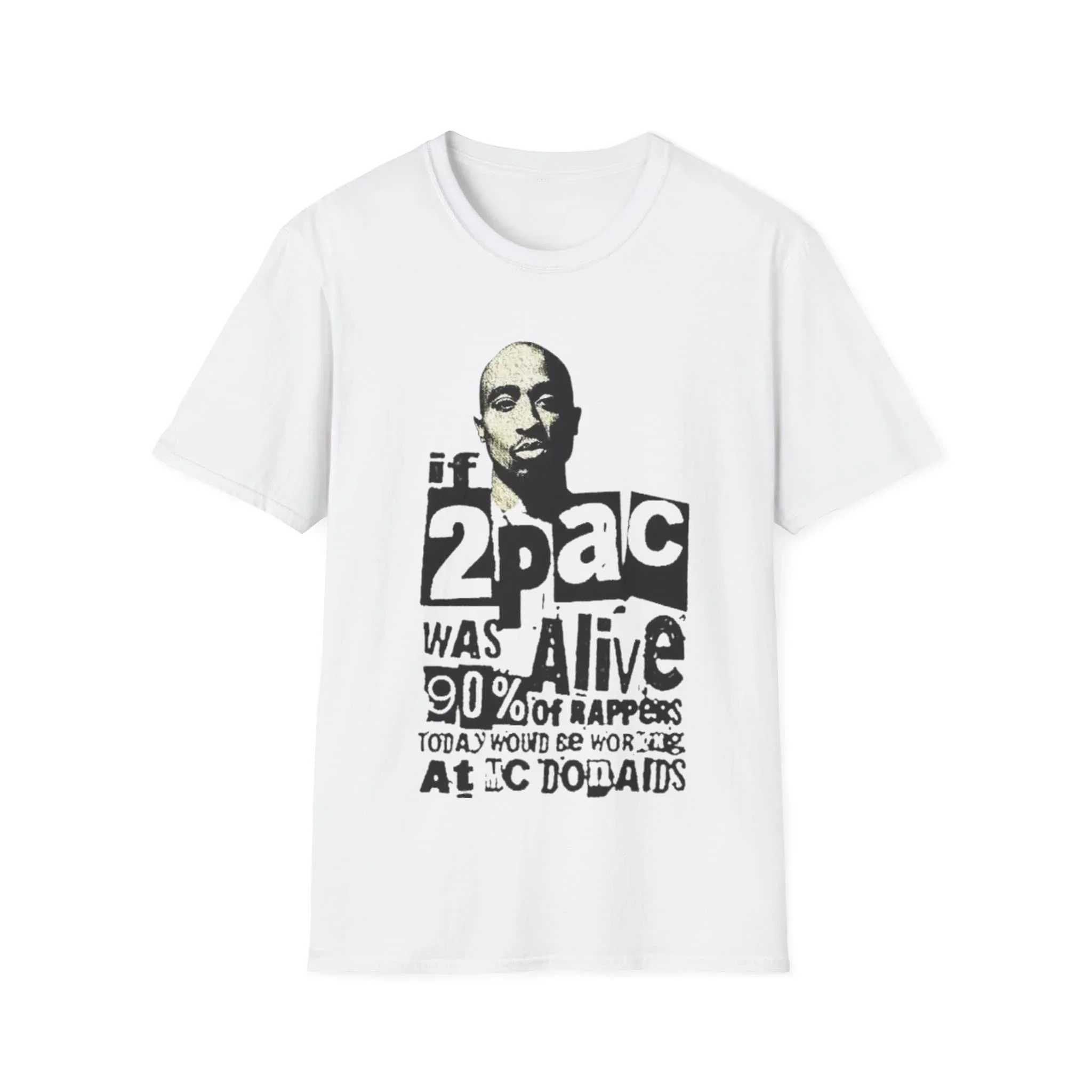 T-shirt 2Pac If Was Alive, tailles 100, coton Softstyle