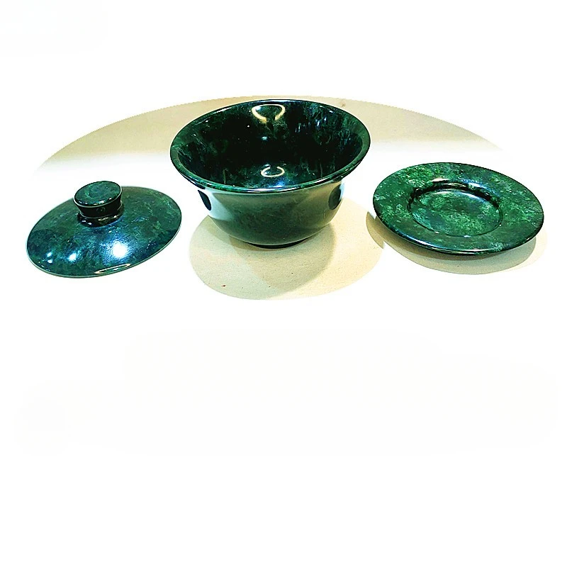 Yuanyang Jade Medicine King Stone Cup Tureen San Cai Bei