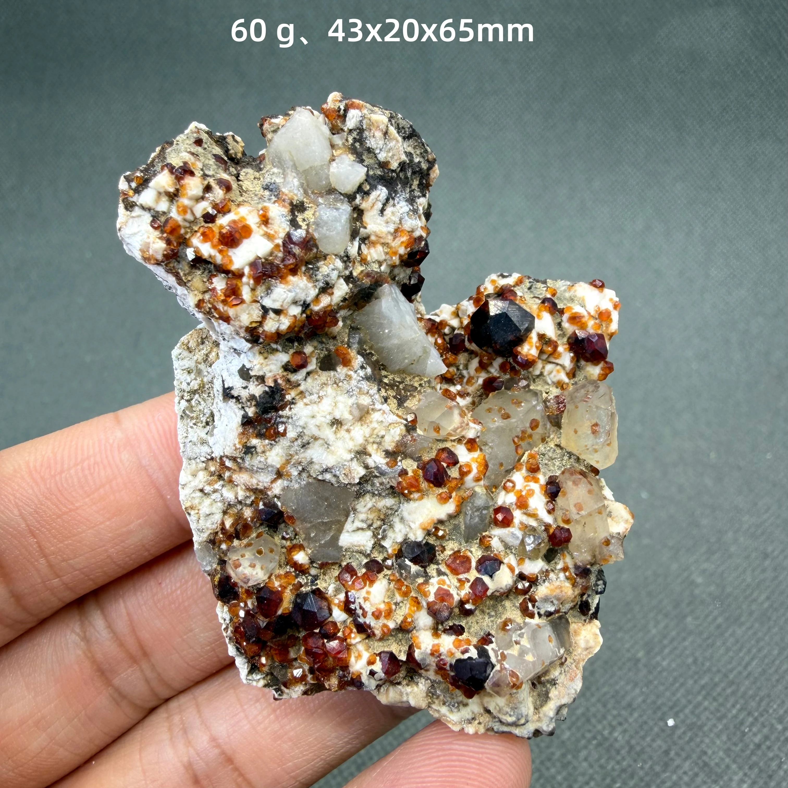 Natural Garnet and Quartz Intergrown Alternating Layers Crystal Cluster Home Decor