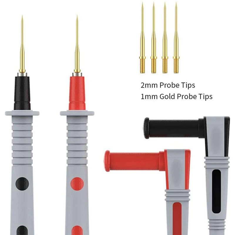 【HOT】4X P1503B Multimeter Test Leads Kit,Digital Multimeter Leads With Alligator Clips Replaceable Multimeter Probes Tips Set