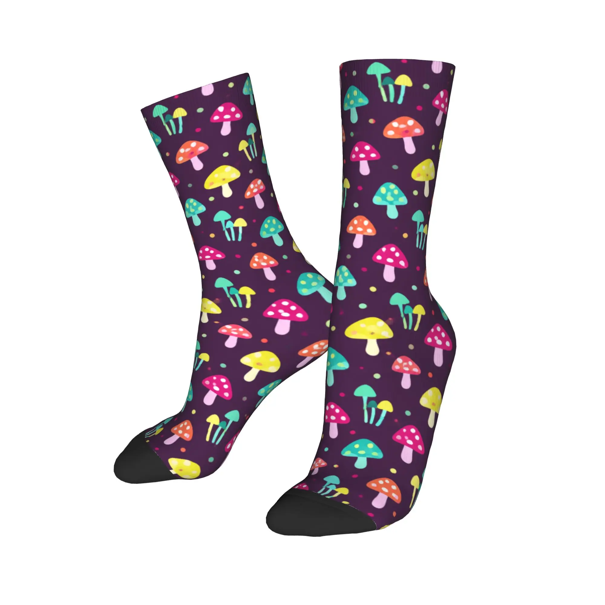 Couple Socks Diverse Colorful Mushrooms Stockings Autumn Gothic Soft Socks Design Climbing Anti-Slip Socks