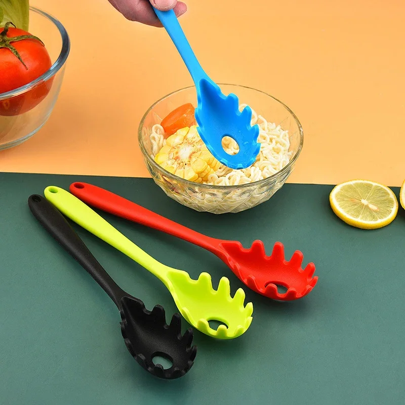 Long Handle Silicone Noodles Scoop Leaky Spoon Spaghetti Tools Kitchen Accessories Home Sipplies Cooking Tools Gadgets