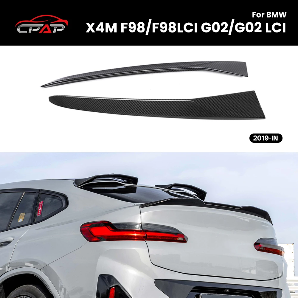 

Real Dry Carbon Fiber Rear Window Inserts Trim For BMW X4M Series F98/F98 LCI G02/G02 LCI 2019-IN MP Style