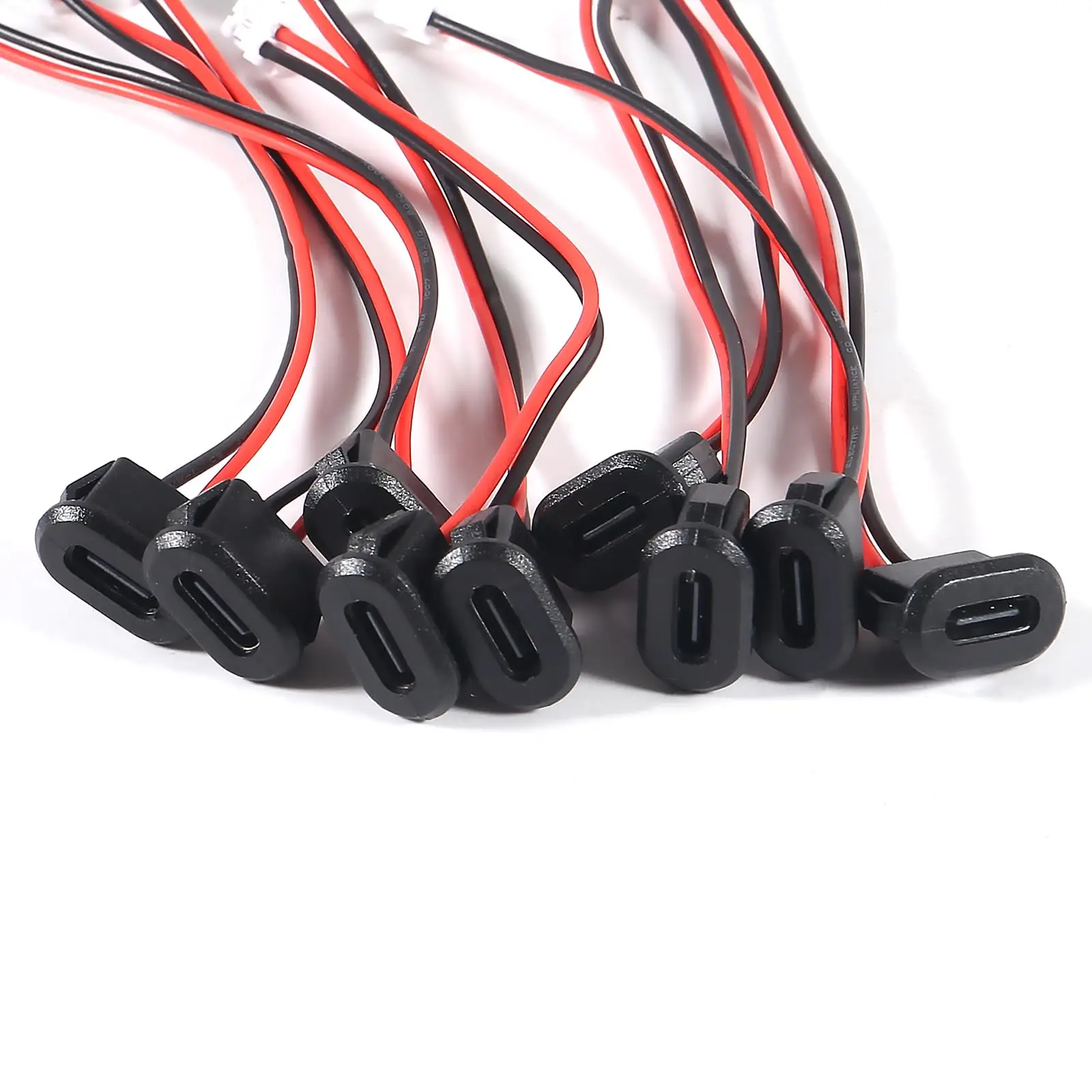 10PCS Type-C Female Chassis Waterproof 2P Solder Wire Type USB C Pigtail Cable Extension Power Cable USB-C Plug