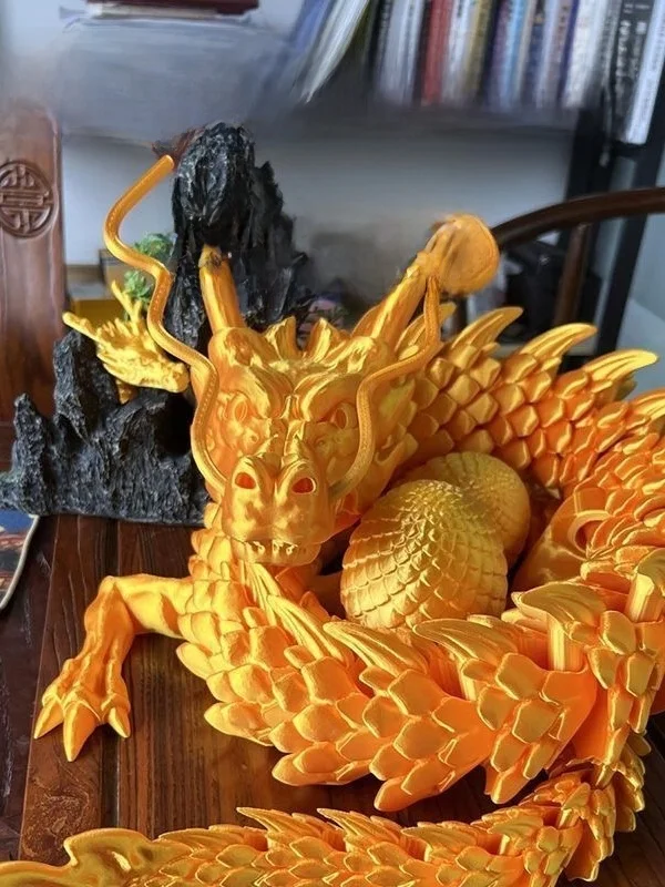 100cm Large 3D Printed Dragon Toy Display Piece Jointed Moveable Realistic Chinese Mythical Creature for All Ages